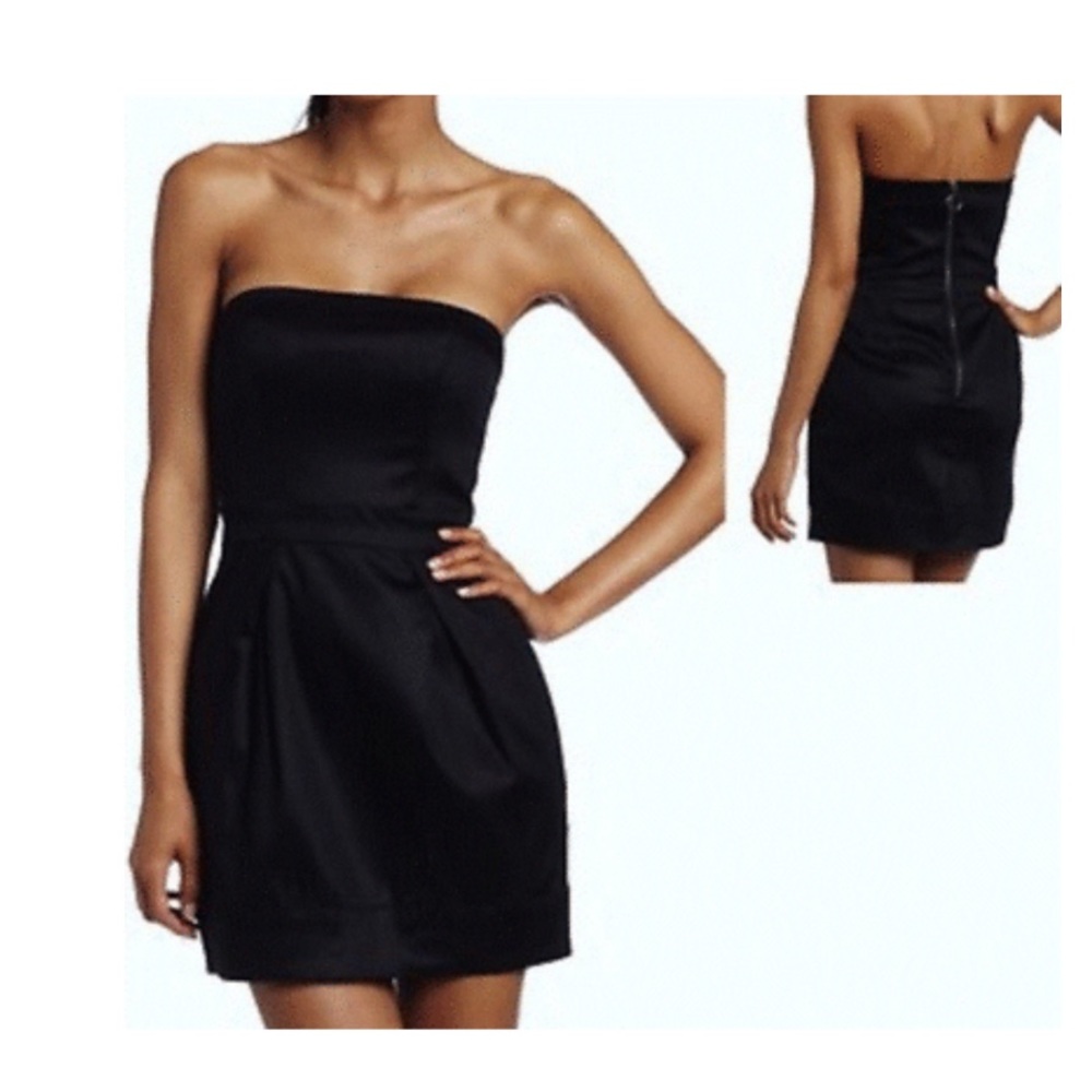 French connection black strapless mini dress
